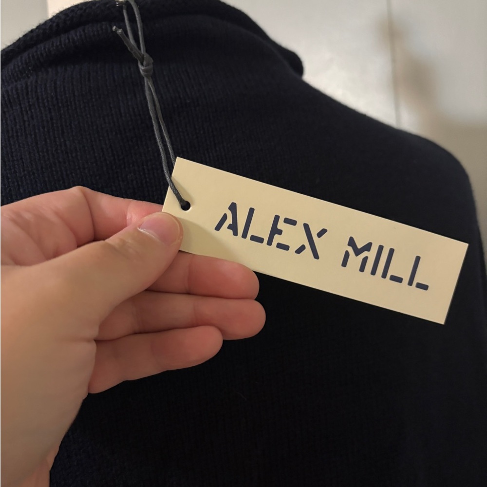 Alex Mill Taylor Cardigan Navy Cotton Cashmere Small NWT Preppy Classic Capsule - Picture 14 of 16